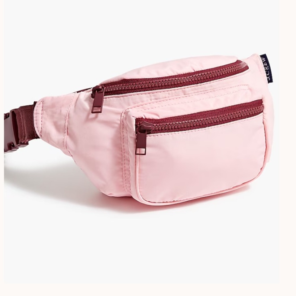 NWT! J CREW NYLON Pink and Burgundy Belt Bag